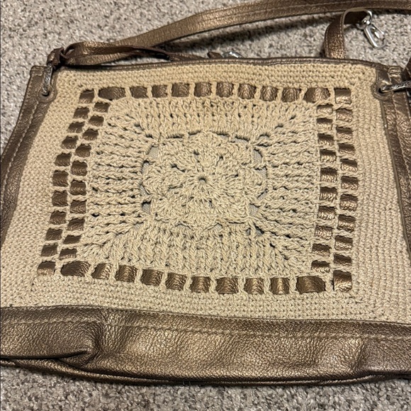 Brighton Chic Bronze and Tan Crochet Shoulder Bag A552752 - Picture 10 of 12